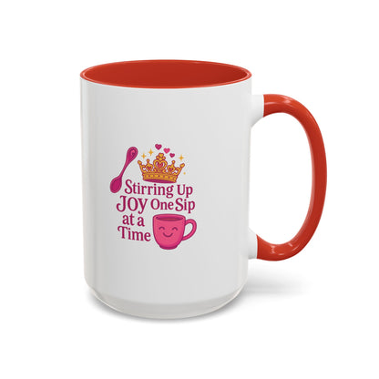 Joyful Crown Accent Coffee Mug | Perfect for Birthdays, Gifts, Home Decor, Coffee Lovers, Daily Motivation