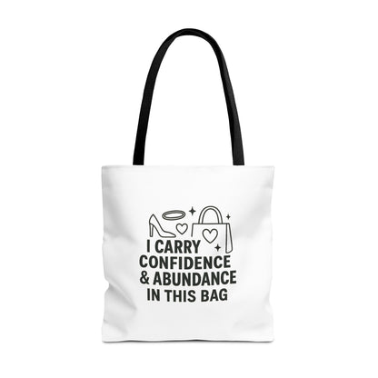 Confidence & Abundance Tote Bag, Motivational Shopper Bag, Gift for Her, Inspirational Tote for Everyday Use, Eco-Friendly Carryall