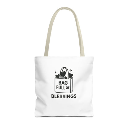 Bag Full of Blessings Tote Bag | Motivational Gift, Shopping Tote, Eco-Friendly Bag, Organizer, Gift for Women