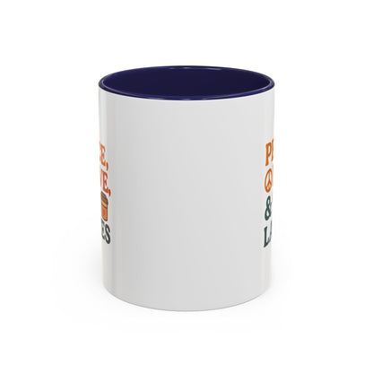 Peace, Love & Lattes Coffee Mug | Accent Mug for Coffee Lovers | Gift for Baristas, Friends, Home Decor, Kitchen Essentials