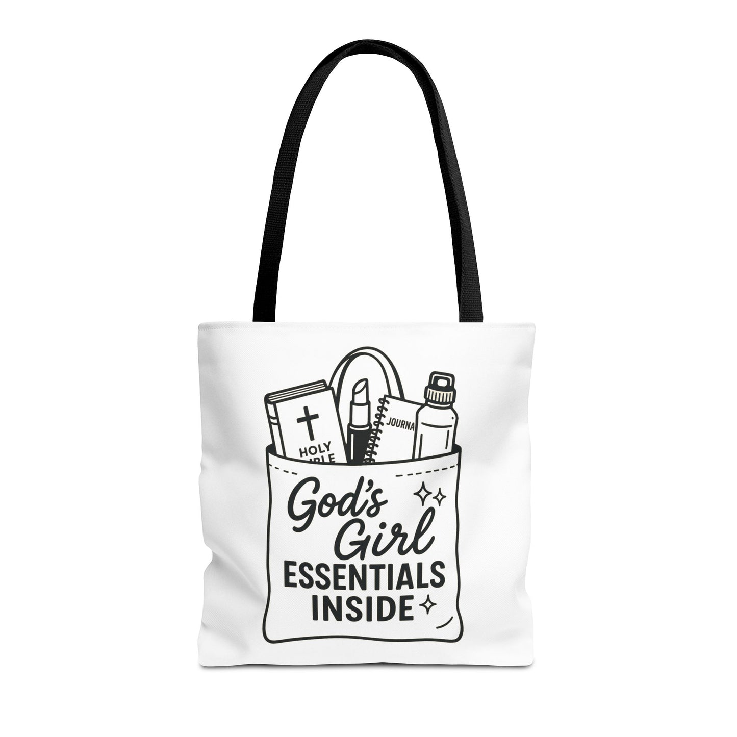 God's Girl Essentials Tote Bag | Motivational Bag for Women, Christian Gifts, Spiritual Tote, Everyday Purse, Faith-Inspired Accessory
