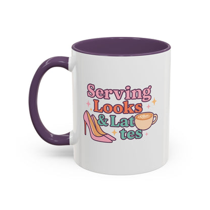 Serving Look and Latte Accent Coffee Mug (11, 15oz)