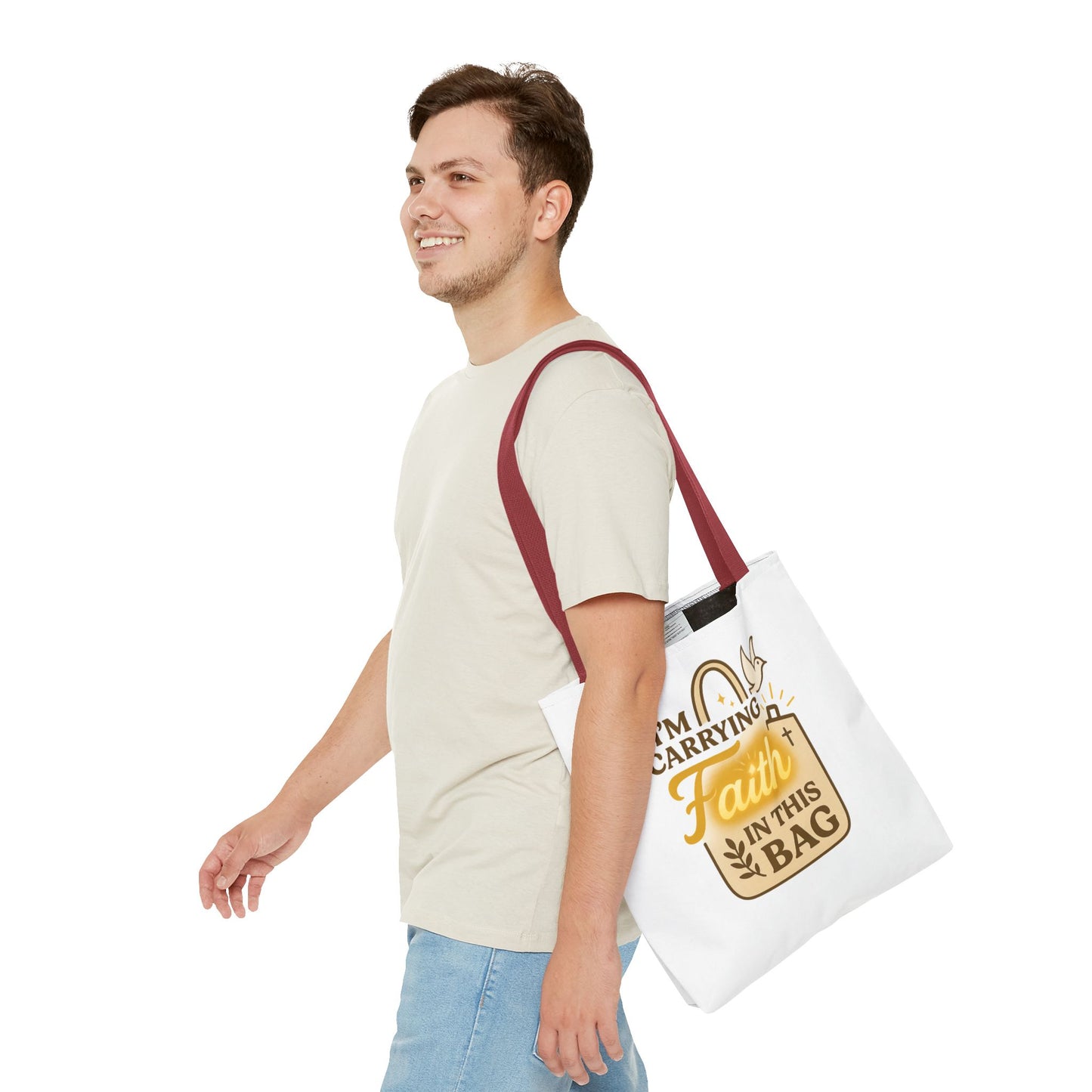 Faith Tote Bag - Inspirational Eco-Friendly Shopping Bag, Spiritual Gift, Slogan Bag, Motivational Purse