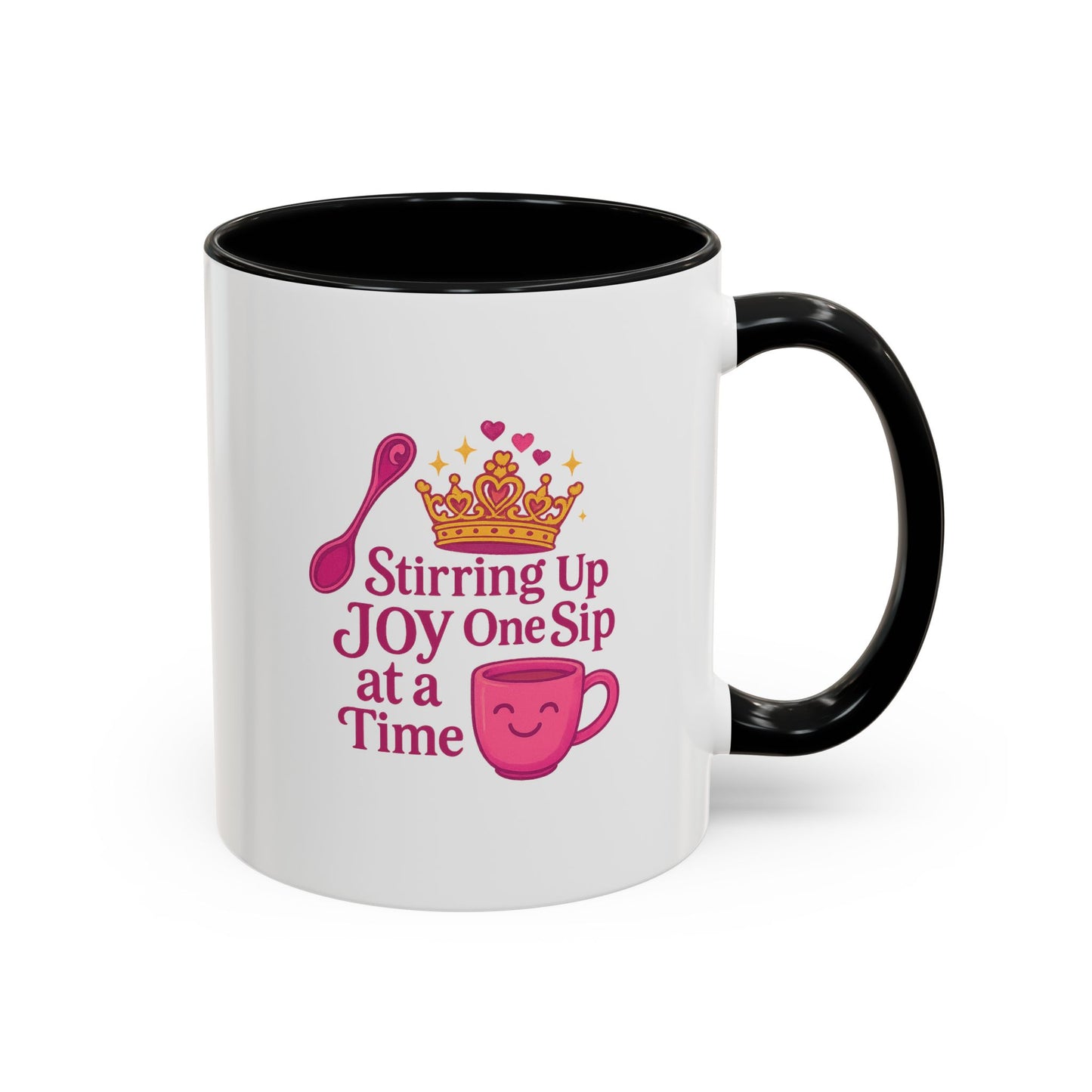 Joyful Accent Coffee Mug - 11/15oz, Colorful Sip Design, Perfect Gift for Coffee Lovers, Birthdays, Holidays, Housewarming