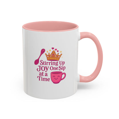 Joyful Crown Accent Coffee Mug | Perfect for Birthdays, Gifts, Home Decor, Coffee Lovers, Daily Motivation