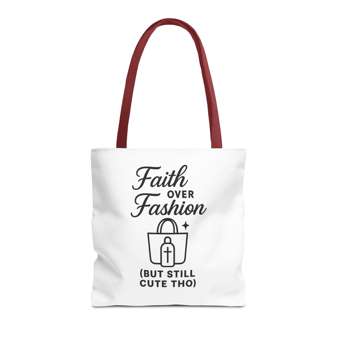 Faith Over Fashion Tote Bag - Stylish Everyday Carry, Eco-Friendly Shopping Bag, Gift for Fashion Lovers, Christian Tote, Positive Vibes