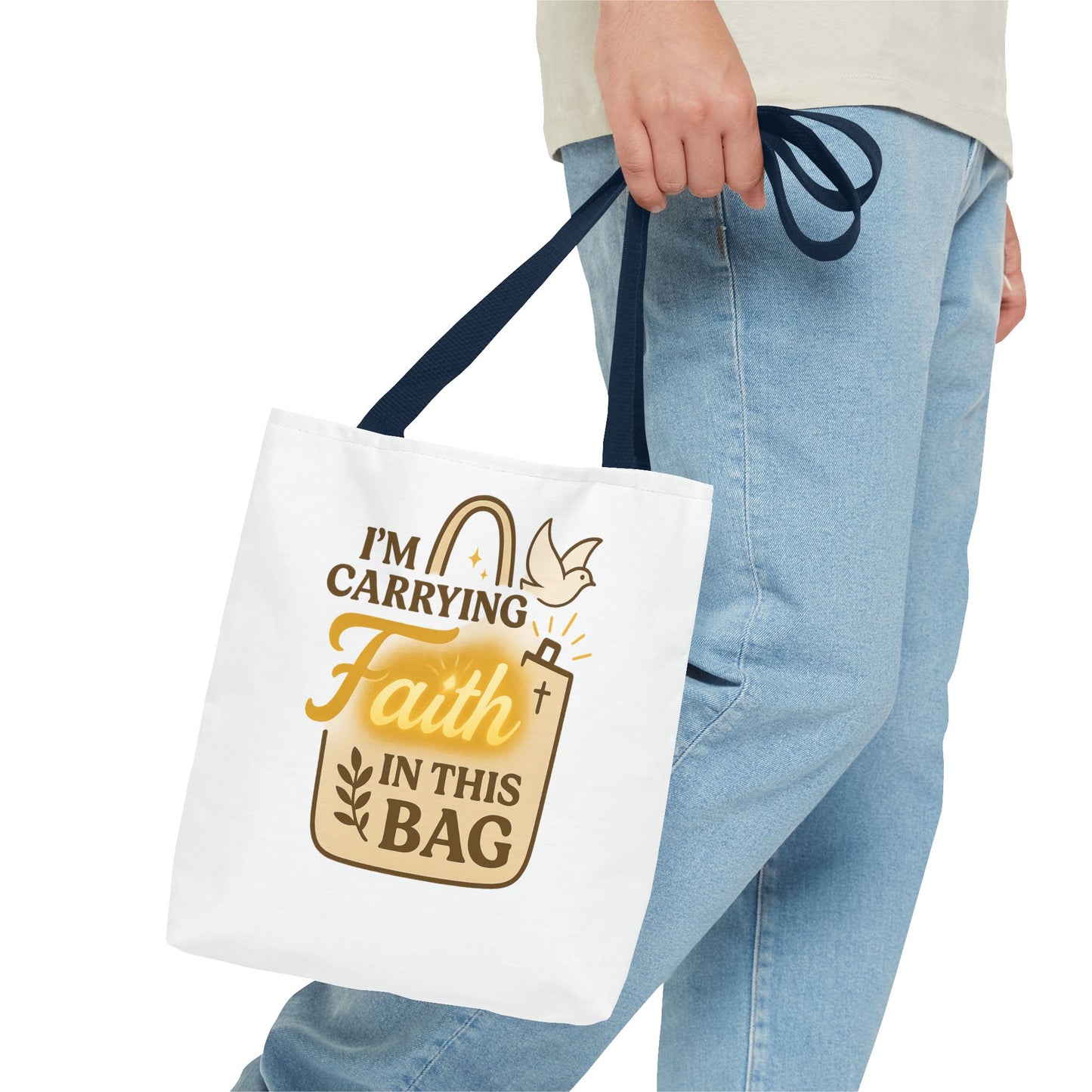 Faith Tote Bag - Inspirational Eco-Friendly Shopping Bag, Spiritual Gift, Slogan Bag, Motivational Purse