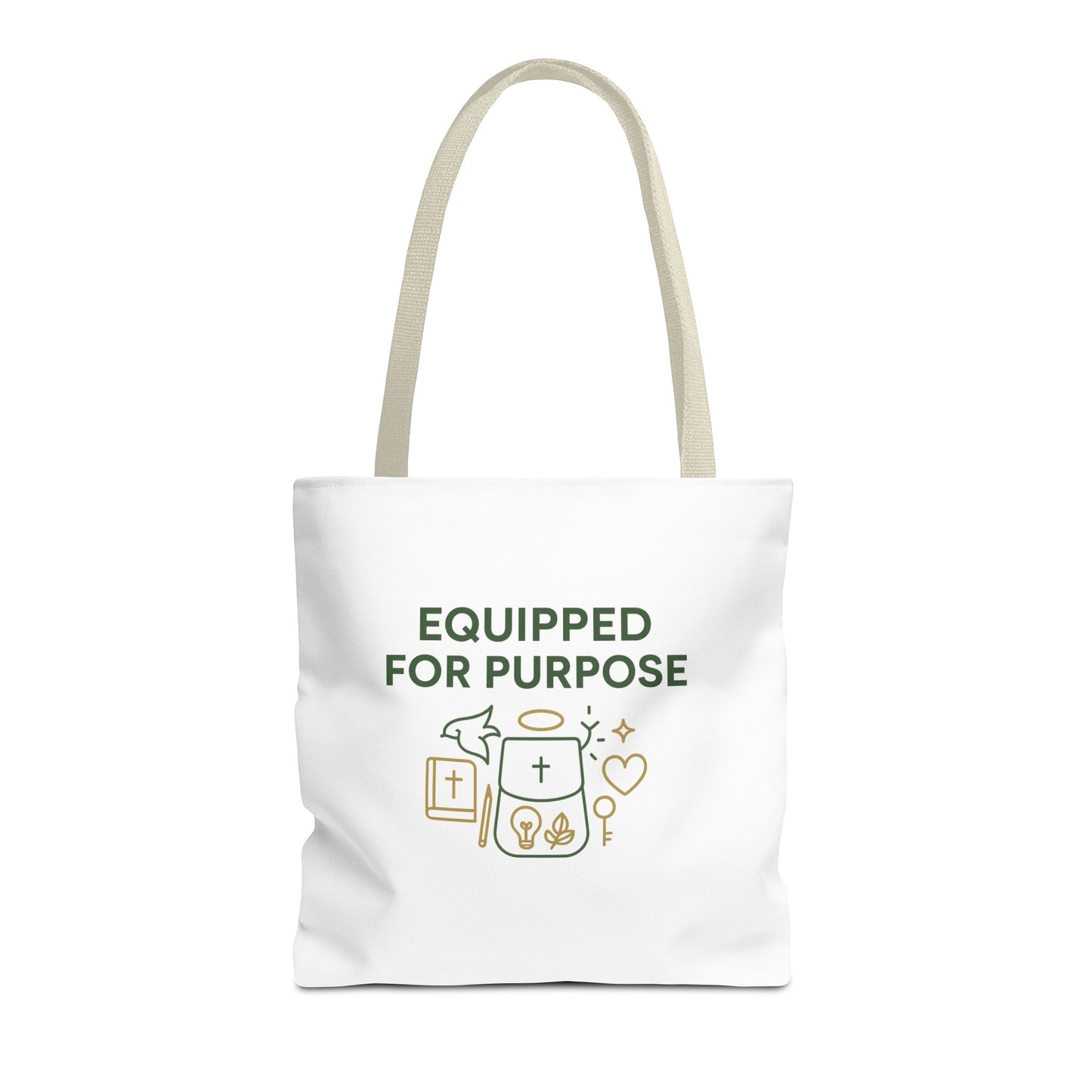 Inspirational Tote Bag - Equipped for Purpose, Motivational Gift, Everyday Carry, Christian Tote, Eco-Friendly Bag