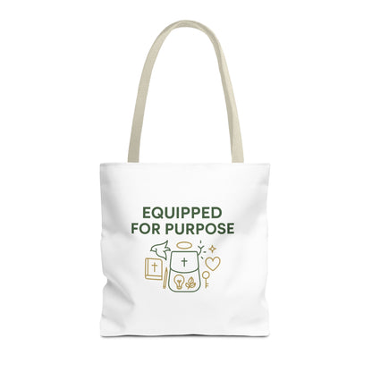 Inspirational Tote Bag - Equipped for Purpose, Motivational Gift, Everyday Carry, Christian Tote, Eco-Friendly Bag
