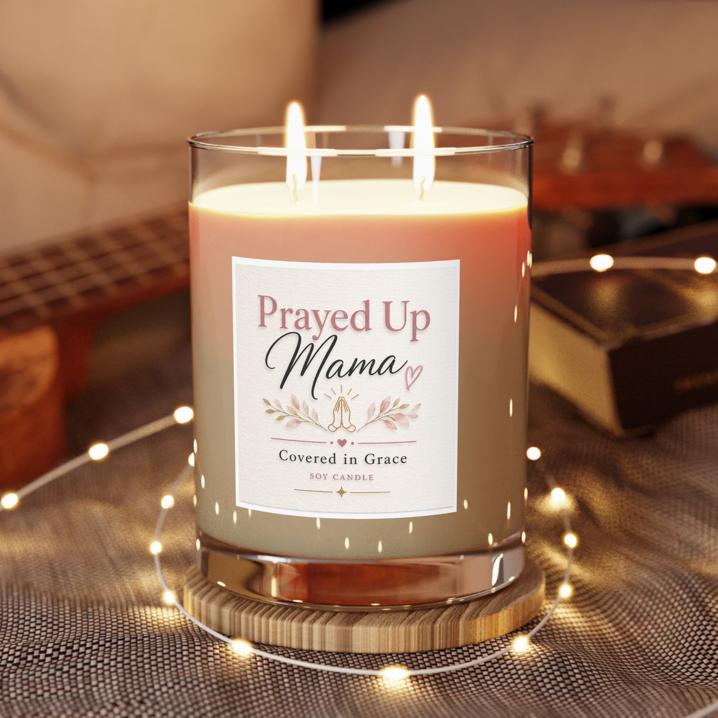 Prayed Up Mama Scented Candle — 11oz Glass Jar, Covered in Grace