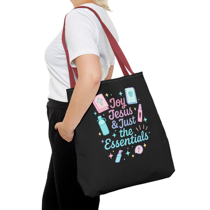Joyful Essentials Tote Bag for Faith Lovers, Christian Canvas Bag, Unique Gift for Church, Bible Study, Everyday Use, Stylish Carryall