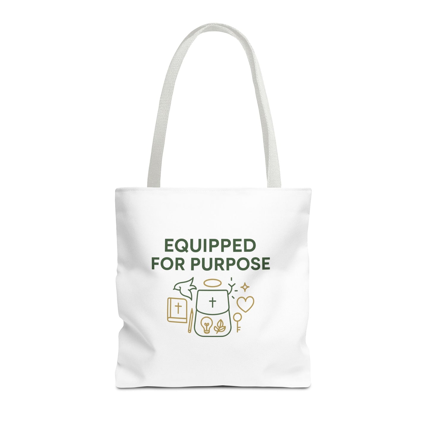 Inspirational Tote Bag - Equipped for Purpose, Motivational Gift, Everyday Carry, Christian Tote, Eco-Friendly Bag
