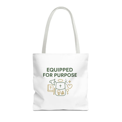 Inspirational Tote Bag - Equipped for Purpose, Motivational Gift, Everyday Carry, Christian Tote, Eco-Friendly Bag