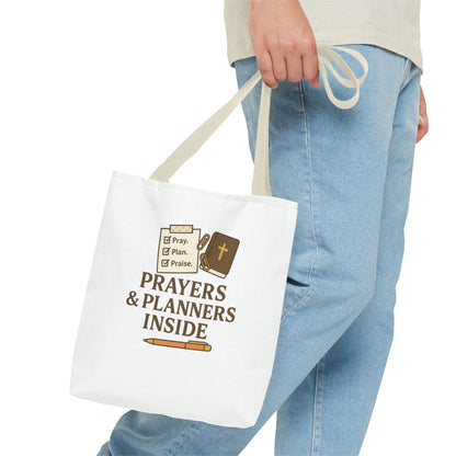 Inspirational Tote Bag for Planners, Blessed Gift for Organizers, Christian Prayer Tote, Everyday Carryall, Prayer & Planner Pouch