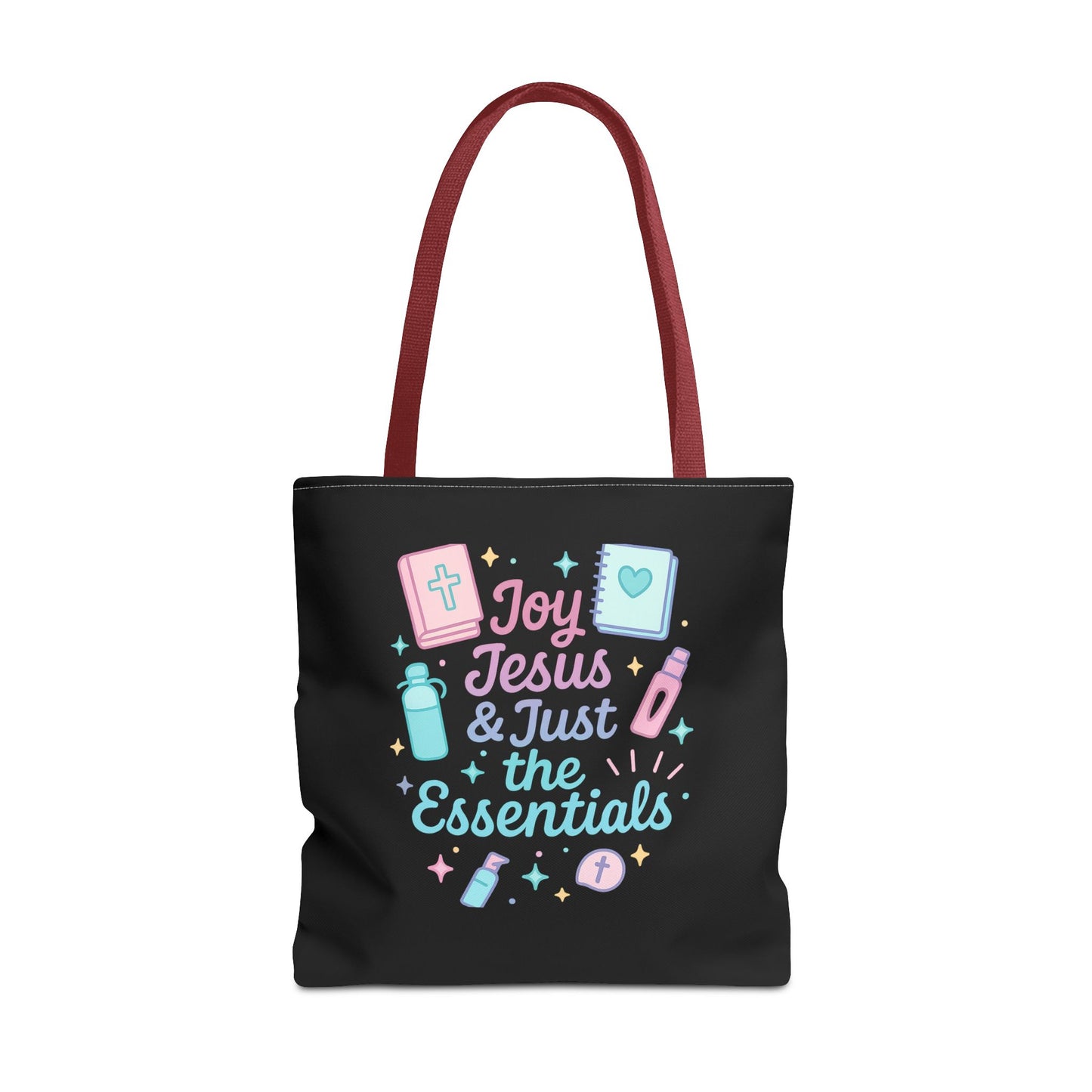 Joyful Essentials Tote Bag for Faith Lovers, Christian Canvas Bag, Unique Gift for Church, Bible Study, Everyday Use, Stylish Carryall