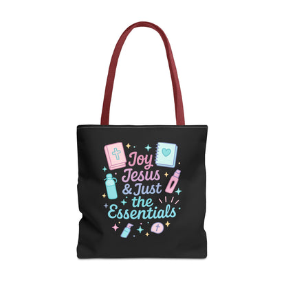 Joyful Essentials Tote Bag for Faith Lovers, Christian Canvas Bag, Unique Gift for Church, Bible Study, Everyday Use, Stylish Carryall
