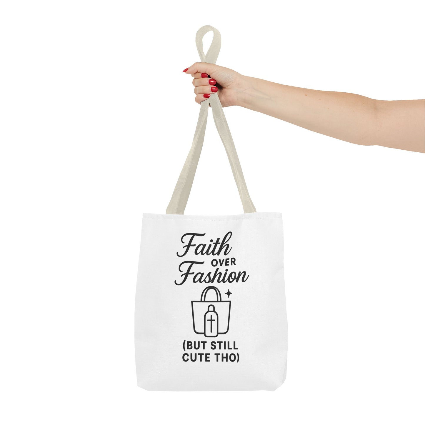 Faith Over Fashion Tote Bag - Stylish Everyday Carry, Eco-Friendly Shopping Bag, Gift for Fashion Lovers, Christian Tote, Positive Vibes