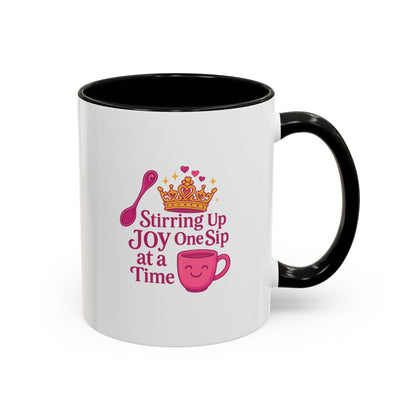 Joyful Crown Accent Coffee Mug | Perfect for Birthdays, Gifts, Home Decor, Coffee Lovers, Daily Motivation