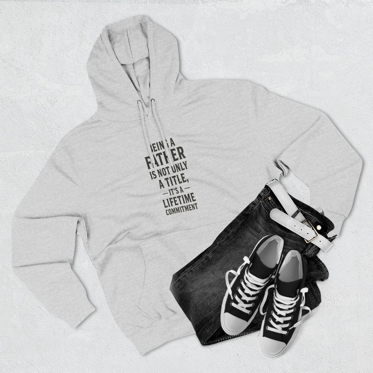 Fatherhood Commitment Father's Day Fleece Hoodie