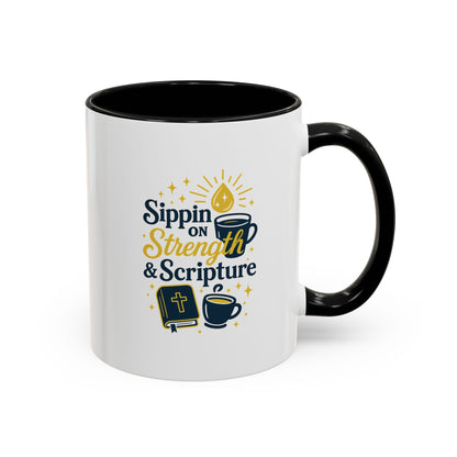 Inspirational Coffee Mug - Sippin' on Strength & Scripture - Perfect Gift for Coffee Lovers, Spiritual Growth, Daily Inspiration, [...]