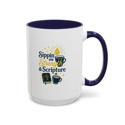 Inspirational Coffee Mug - Sippin' on Strength & Scripture - Perfect Gift for Coffee Lovers, Spiritual Growth, Daily Inspiration, [...]
