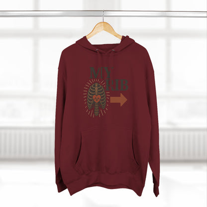 Heartfelt Rib Graphic Hoodie for Couples, Valentine's Day Gift, Matching Sweatshirt, Cozy Fleece, Romantic Style