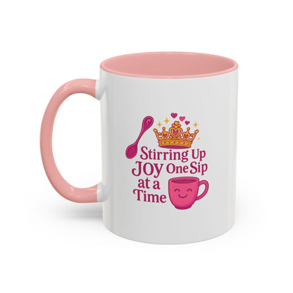 Joyful Accent Coffee Mug - 11/15oz, Colorful Sip Design, Perfect Gift for Coffee Lovers, Birthdays, Holidays, Housewarming