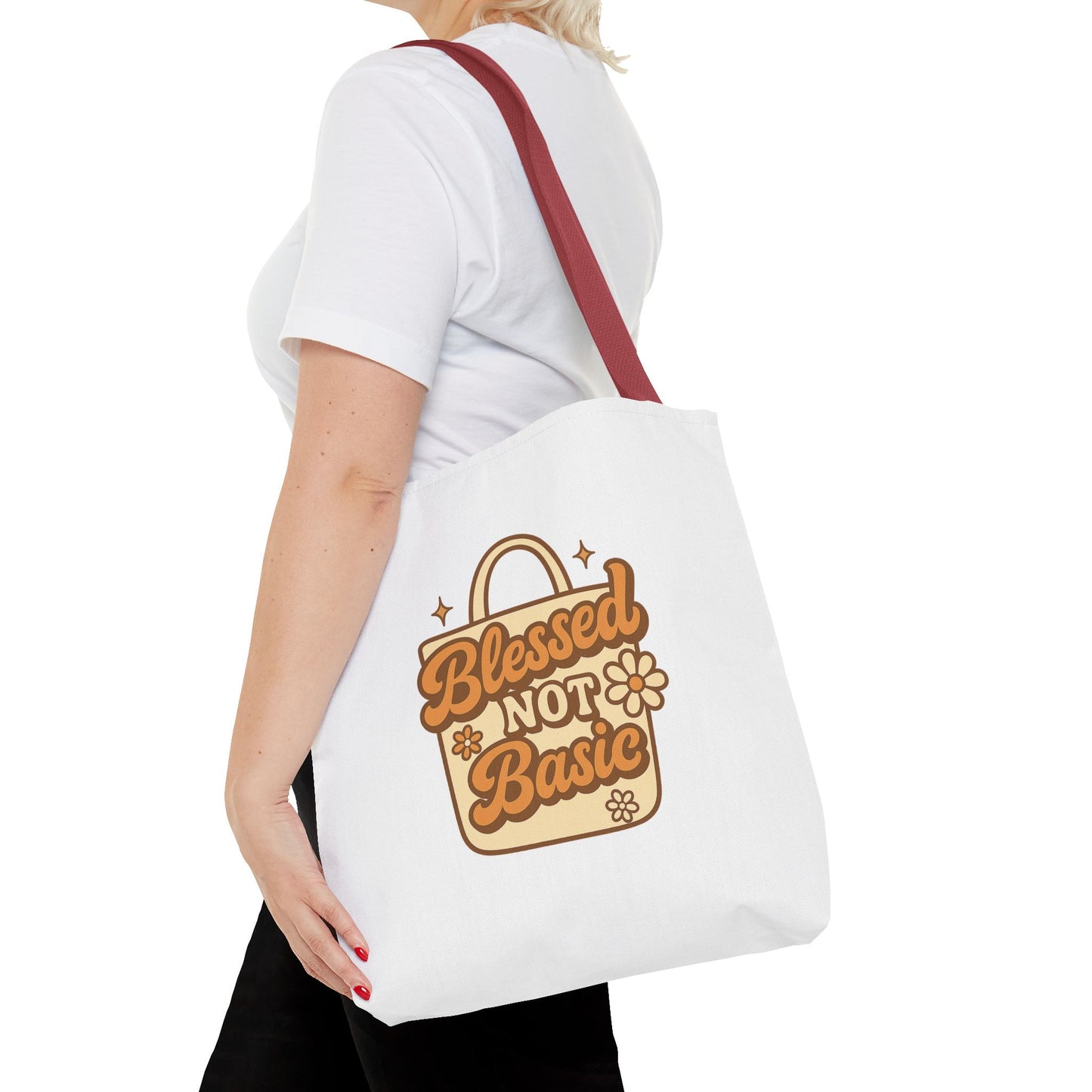 Blessed Not Basic Tote Bag - Fun Shopping Bag, Gift for Friends, Eco-Friendly Tote, Weekend Vibes, Cute Carryall