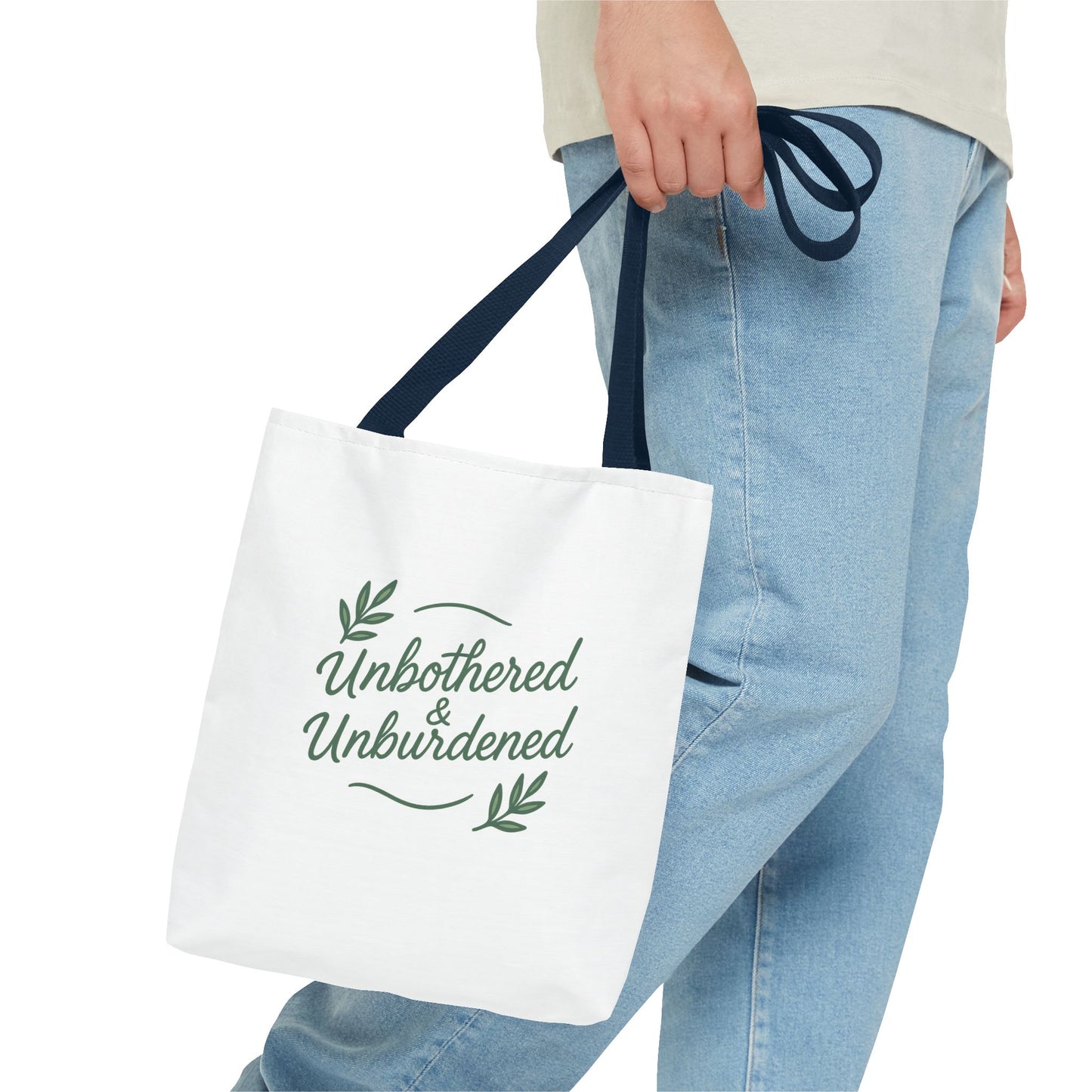 Unbothered & Unburdened Tote Bag, Everyday Tote, Eco-Friendly Bag, Gift for Her, Stylish Shopping Bag, Motivational Tote