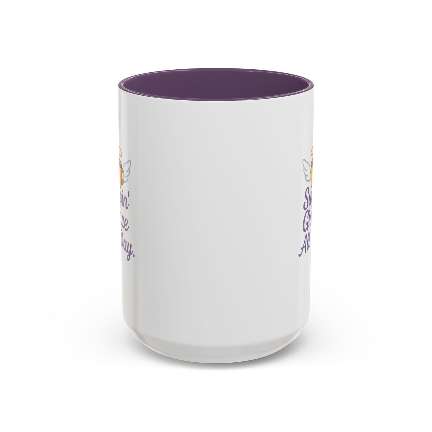 Sipping Grace Accent Coffee Mug | Stylish Gift for Coffee Lovers, Inspirational Mug, Office Décor, Unique Funny Coffee Cup