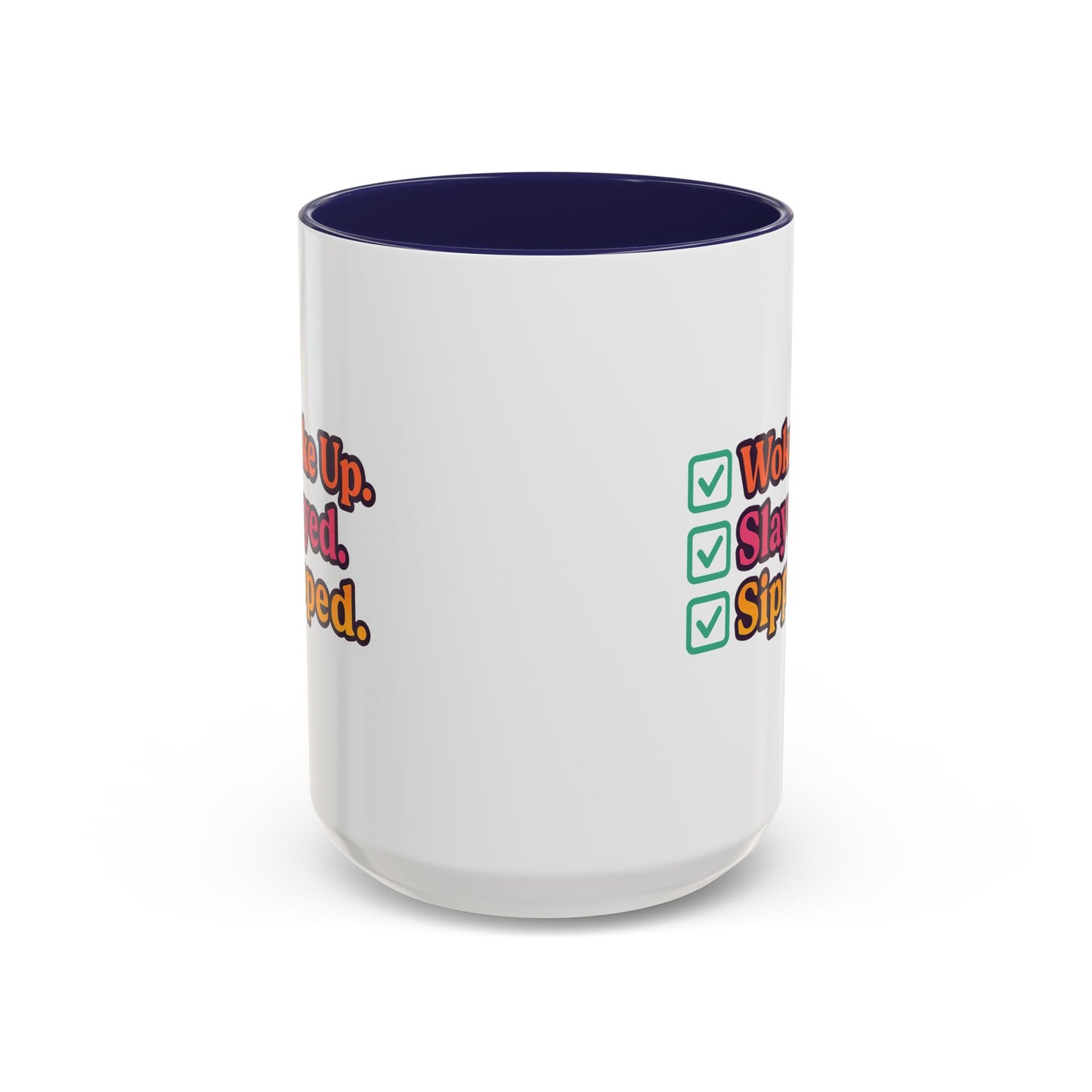 Woke Up Slayed Sipped Coffee Mug, Motivational Mug Gift, Fun Coffee Cup, Inspirational Office Mug, Morning Routine Mug