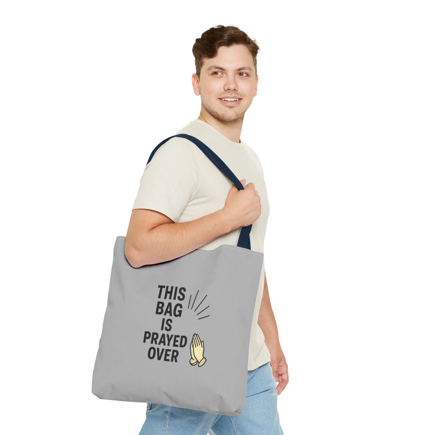 Prayed Over Tote Bag, Spiritual Gift, Christian Tote, Faith Bag, Church Accessory, Inspirational Shopper