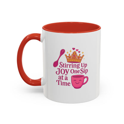 Joyful Accent Coffee Mug - 11/15oz, Colorful Sip Design, Perfect Gift for Coffee Lovers, Birthdays, Holidays, Housewarming