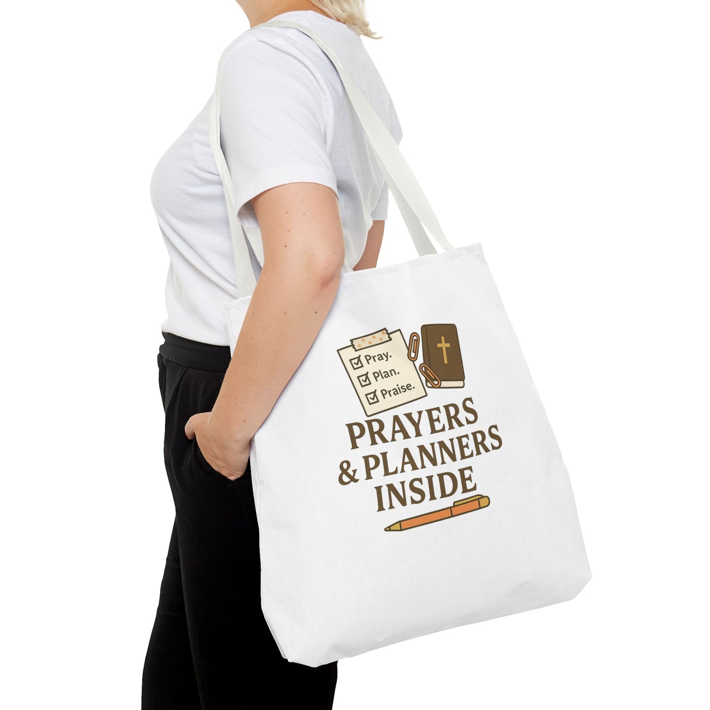 Inspirational Tote Bag for Planners, Blessed Gift for Organizers, Christian Prayer Tote, Everyday Carryall, Prayer & Planner Pouch