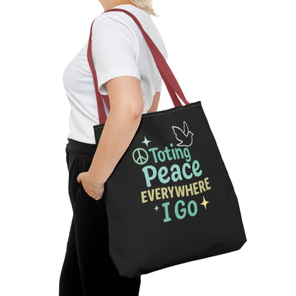 Peace-Themed Tote Bag Empower Your Journey, Eco-Friendly, Shopping, Beach, Gifts, Everyday Use