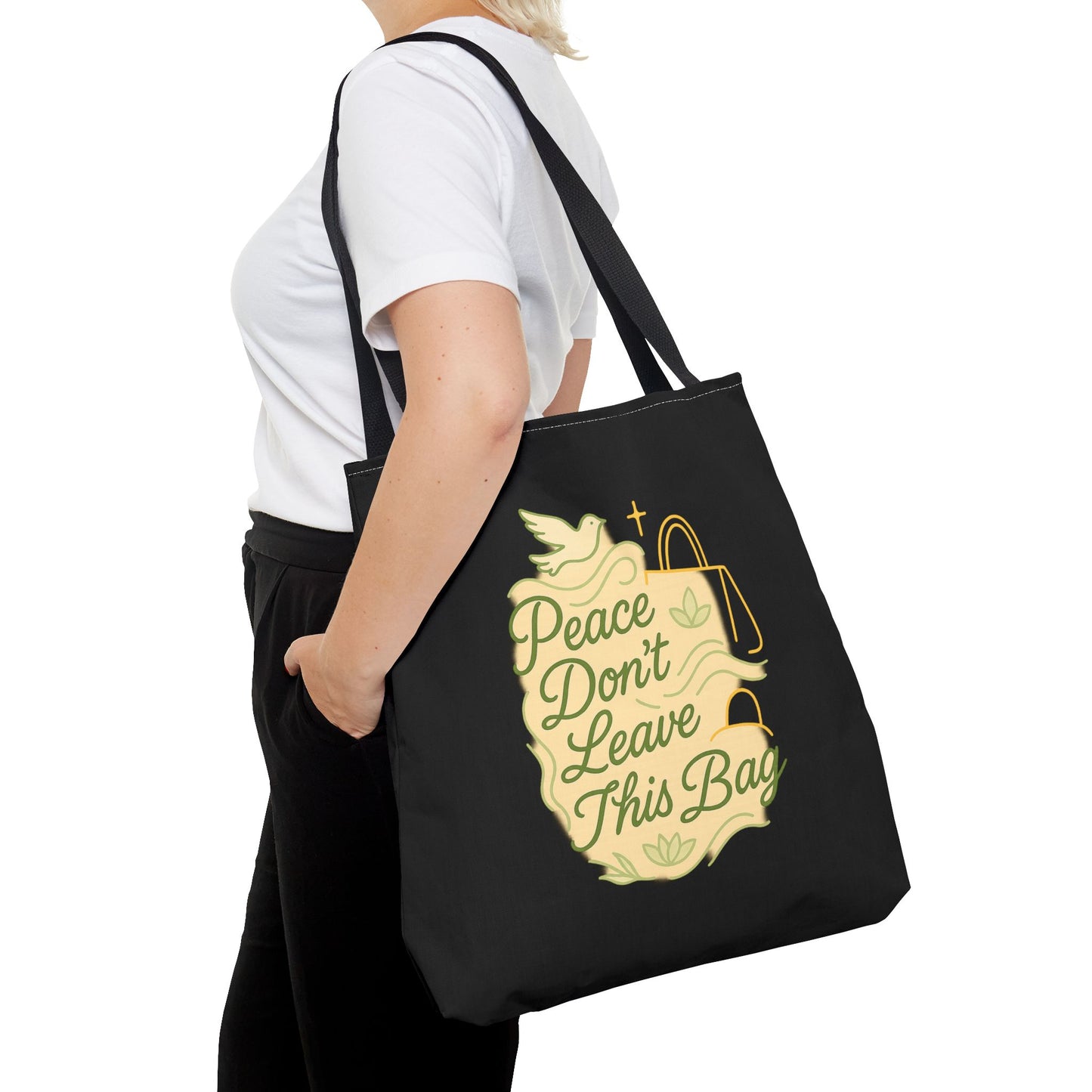 Peaceful Spirit Tote Bag, Eco-Friendly Canvas Bag, Stylish Shopping Bag, Inspirational Gift, Everyday Tote, Faith-Based Accessory
