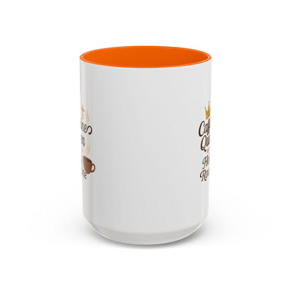 Caffeine Queen Coffee Mug | Holy Routine Gift, Inspirational Cup, Drinkware for Coffee Lovers, Motivational Mug, Morning Routine