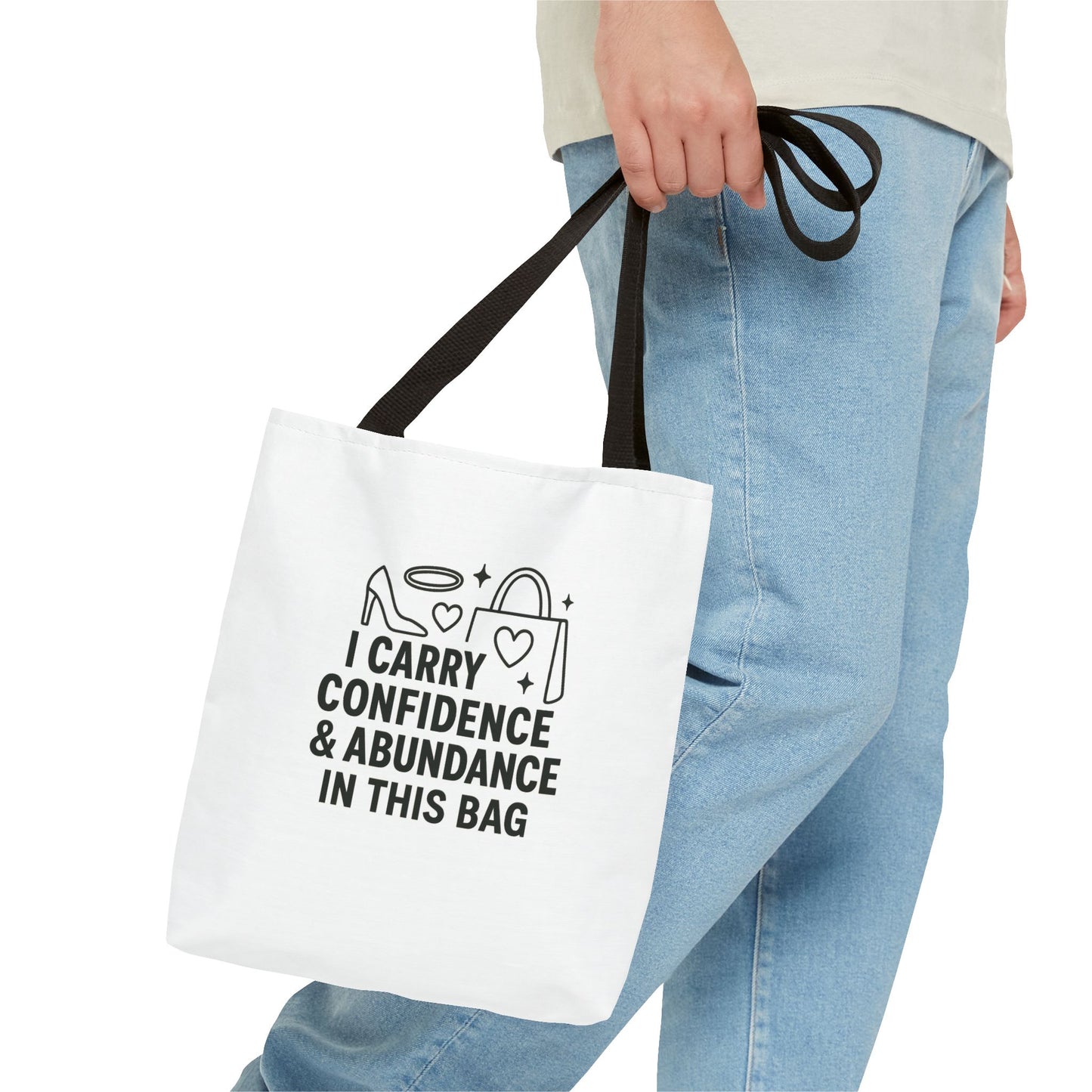 Confidence & Abundance Tote Bag, Motivational Shopper Bag, Gift for Her, Inspirational Tote for Everyday Use, Eco-Friendly Carryall