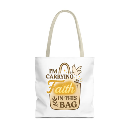 Faith Tote Bag - Inspirational Eco-Friendly Shopping Bag, Spiritual Gift, Slogan Bag, Motivational Purse