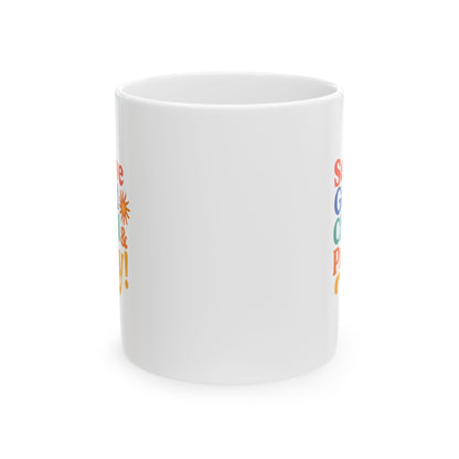 Serve God Chill & Pray - Bright & Cheerful Ceramic Mug - Fun Coffee or Tea Cup, Gift for Friends, Home Decor, Inspirational Design, Perfect for Any Occasion