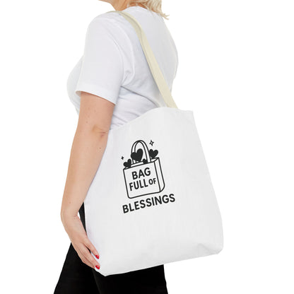 Bag Full of Blessings Tote Bag | Motivational Gift, Shopping Tote, Eco-Friendly Bag, Organizer, Gift for Women