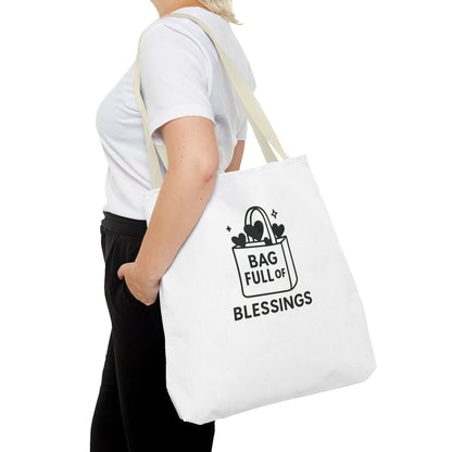Bag Full of Blessings Tote Bag | Motivational Gift, Shopping Tote, Eco-Friendly Bag, Organizer, Gift for Women