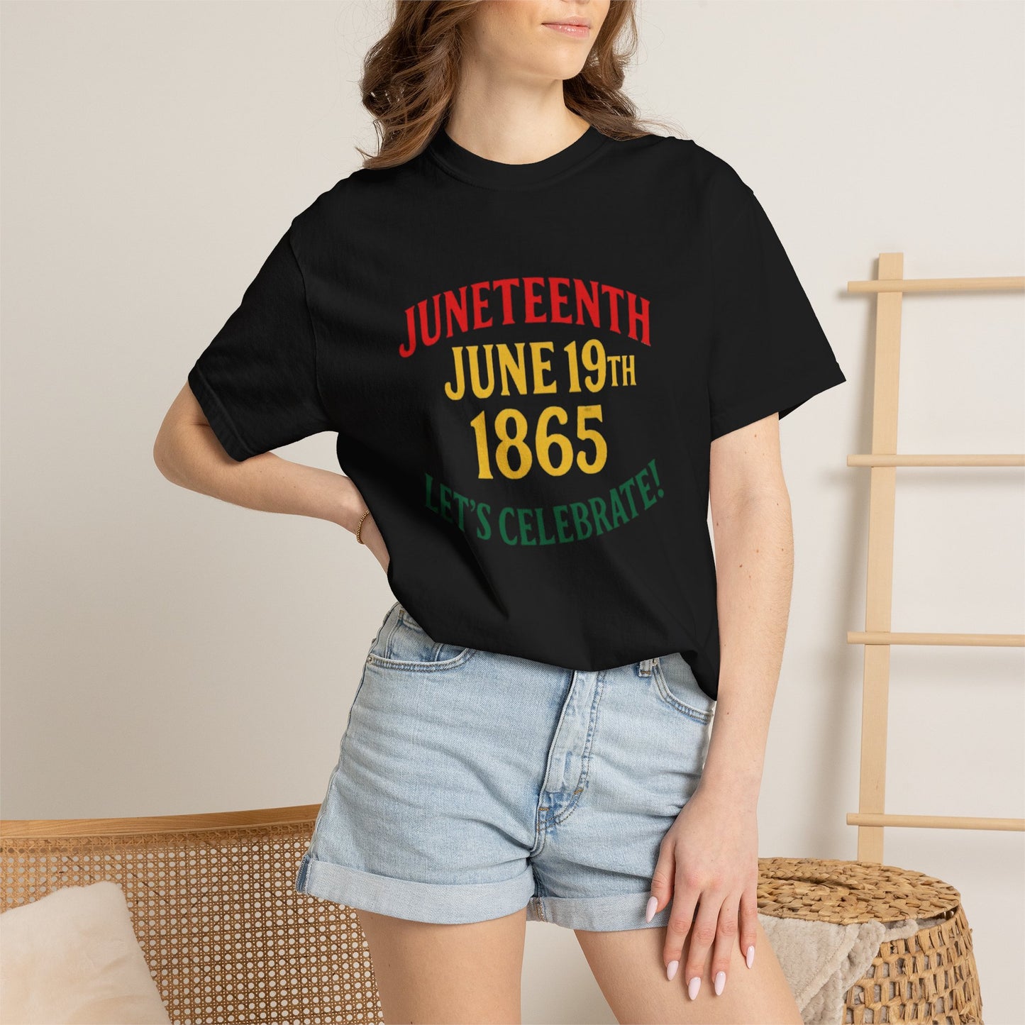Juneteenth T-Shirt – “Juneteenth June 19th 1865 Let’s Celebrate!” Celebration Tee