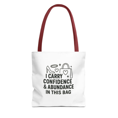 Confidence & Abundance Tote Bag, Motivational Shopper Bag, Gift for Her, Inspirational Tote for Everyday Use, Eco-Friendly Carryall