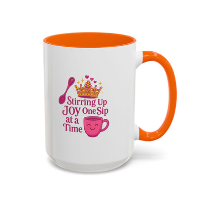 Joyful Accent Coffee Mug - 11/15oz, Colorful Sip Design, Perfect Gift for Coffee Lovers, Birthdays, Holidays, Housewarming