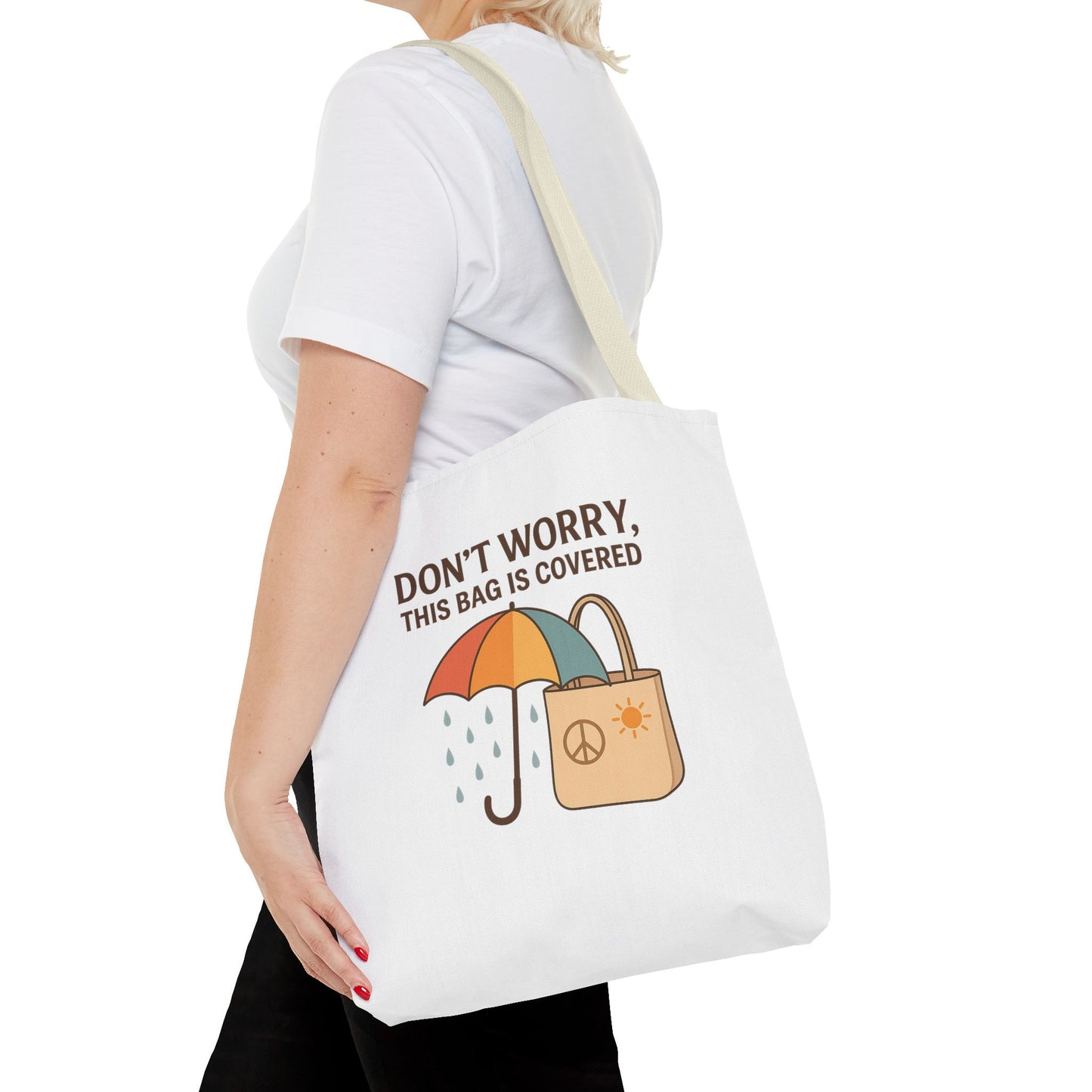 Waterproof Tote Bag - Don't Worry, This Bag Is Covered | Eco-Friendly, Beach, Gym, Shopping, Travel