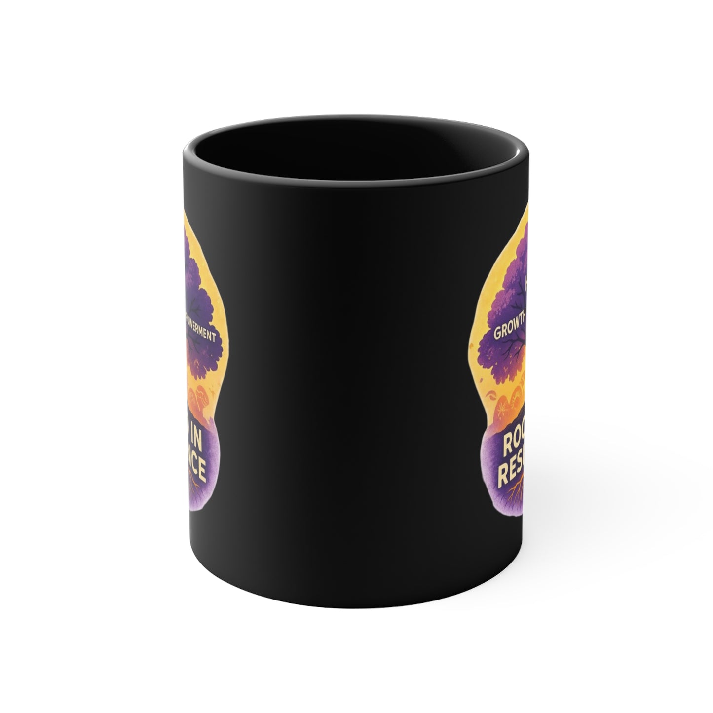 Accent Mug — Rooted in Resilience Tree Design (Hope • Growth • Empowerment)