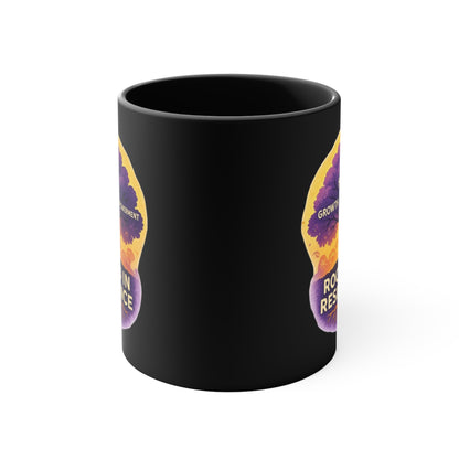 Accent Mug — Rooted in Resilience Tree Design (Hope • Growth • Empowerment)
