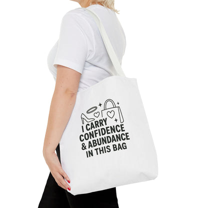 Confidence & Abundance Tote Bag, Motivational Shopper Bag, Gift for Her, Inspirational Tote for Everyday Use, Eco-Friendly Carryall