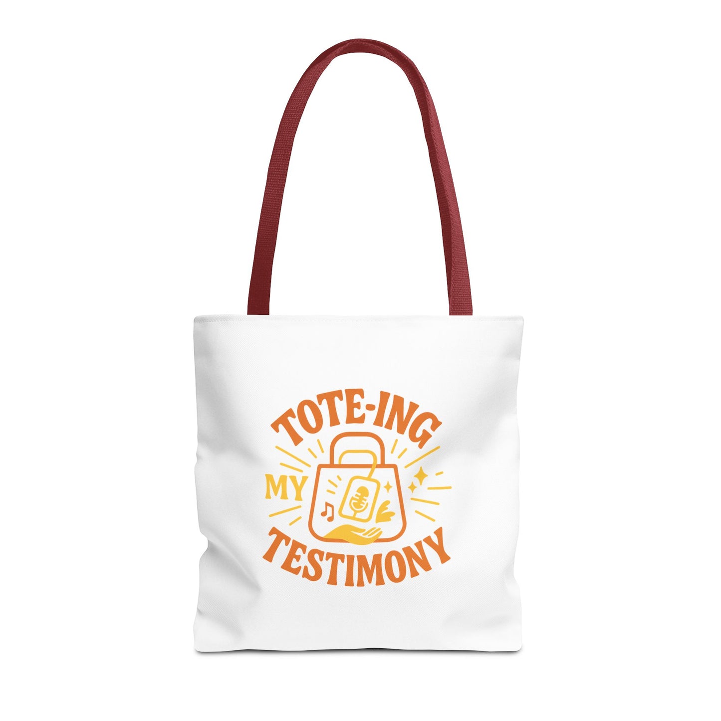 Testimony Tote Bag - Stylish AOP Bag for Daily Use, Perfect for Church, Casual Outings, or Gifts, Christian Tote, Inspirational Bag
